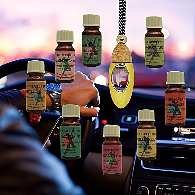 Car perfumes with natural essential oils