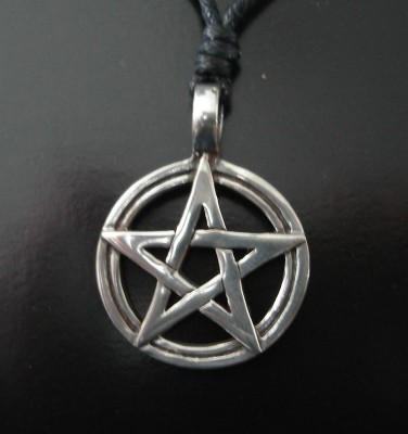 Zinn-Anhänger Pentagramm im Kreis
