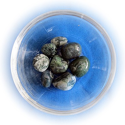 Assorted moss agate tumbled stones 100 g