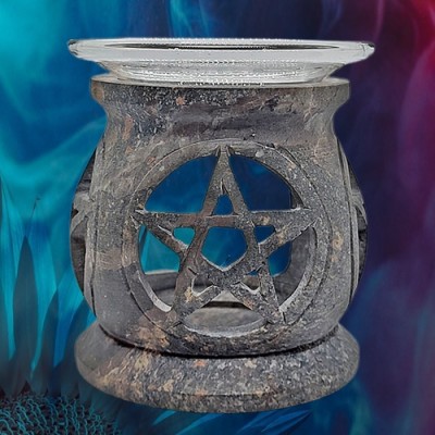 Aroma lamp, oil burner pentagram, round