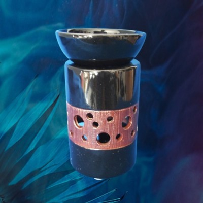 Lampada fragranza con struttura in corteccia nero/marrone