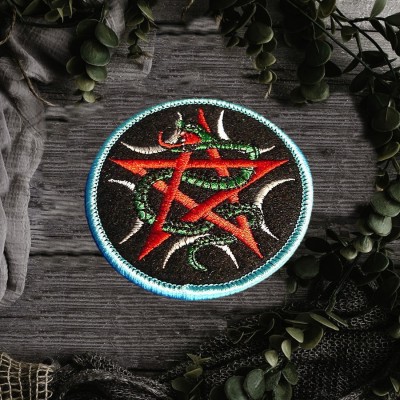 Toppa (patch) Pentagramma con serpente