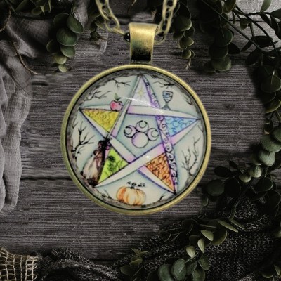 Pendentif Wicca pentagramme