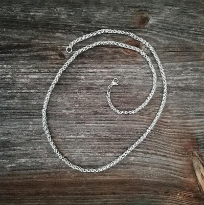 Stainless steel necklace wheat chain