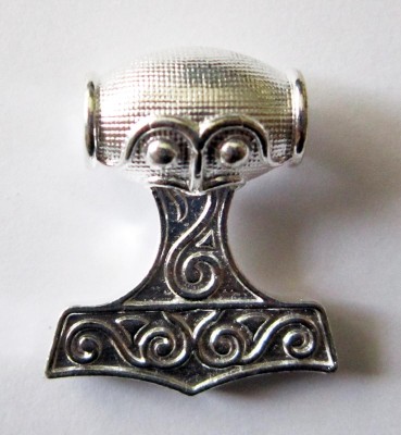 Anhänger Thors Hammer groß, versilbert
