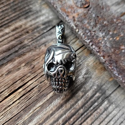 Pendentif en acier inoxydable Tête de mort 3D