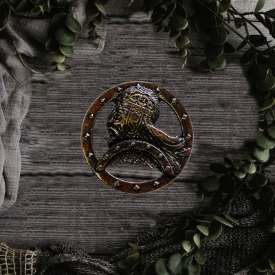 Decorative rivet in antique brass-look Nordic Warrior