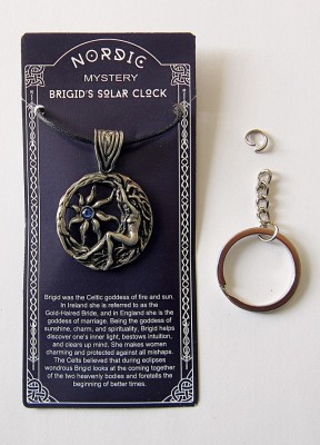 Pewter pendant Brighid with blue stone