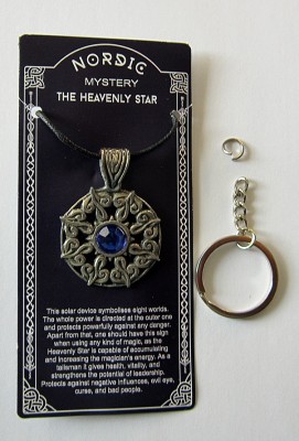Pewter pendant Heavenly Star with blue stone