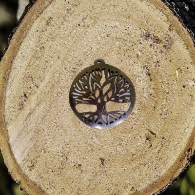 Ciondolo albero della vita in legno di cocco