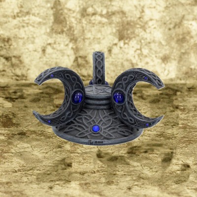 Support pour boule de verre Triple Moon en pierre artificielle
