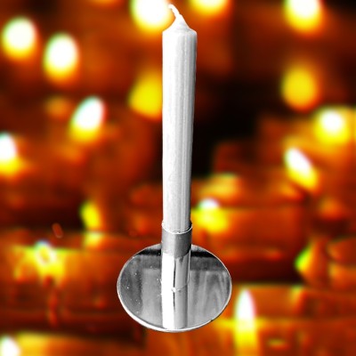 Kerzenständer einfach Metall verchromt