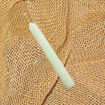 Solid coloured taper candles white 12 pieces