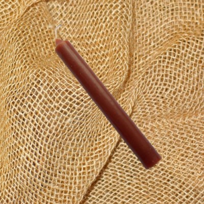 Solid coloured taper candles brown 12 pieces