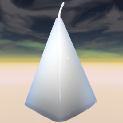 Candela piramide, bianca,  Healing-Ritual