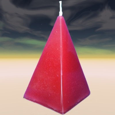 Pyramid candle, red, to draw love
