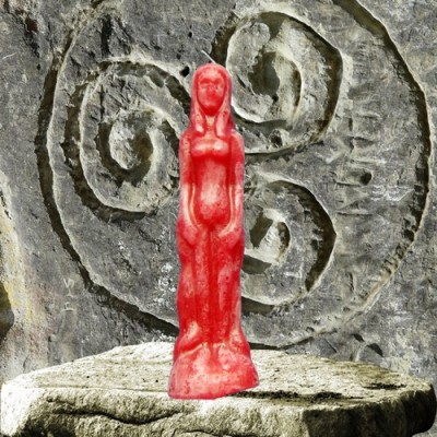 Figure candle woman red