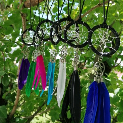 Dreamcatcher Pendant with Pentagram turquoise