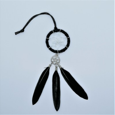 Dreamcatcher Anhänger mit Pentagramm Schwarz