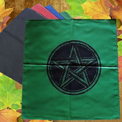 Altar cloth with black pentagram Green