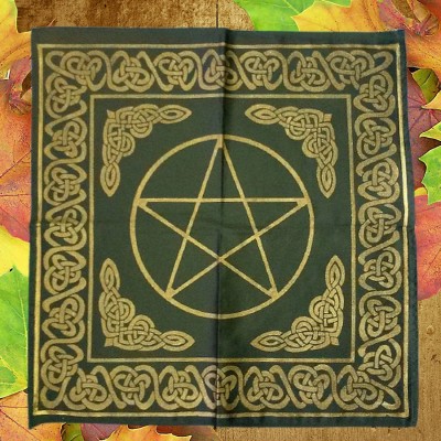 Altar cloth large with Celtic frame and pentagram