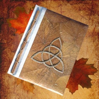Book of Shadows / Witches' Book brown with Triqueta (Triquetta, Triquetra)