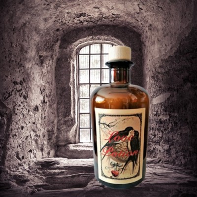 Alchemists Bottle Love Potion with pair of birds