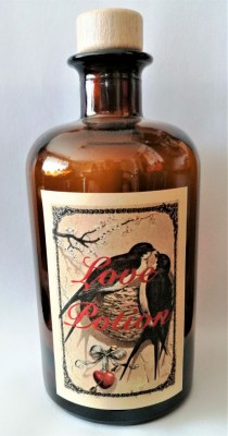 Alchemisten Flasche Love Potion mit Vogelpaar