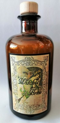 Alchemisten Flasche Witches Brew mit Eule