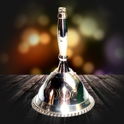 Ritual bell silver-plated with triple moon