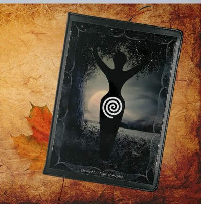 Libro delle Ombre Notte magica con la dea con copertina in similpelle Din A 5