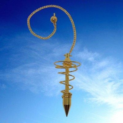 Spiral pendulum gold plated large