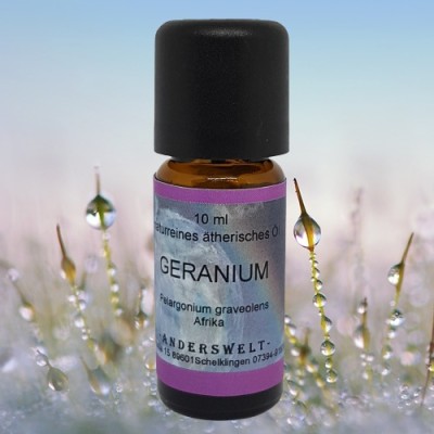 Olio essenziale Geranio (Pelargolium graveolens), flacone con 10 ml