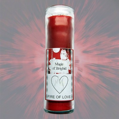 Magic of Brighid Glass Candle Fire of Love