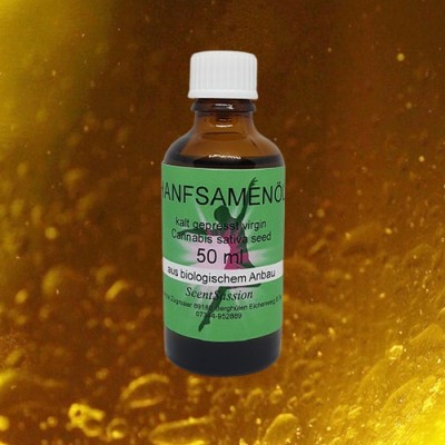 Aceite de semillas de cáñamo (Cannabis sativa) Botella con 50 ml