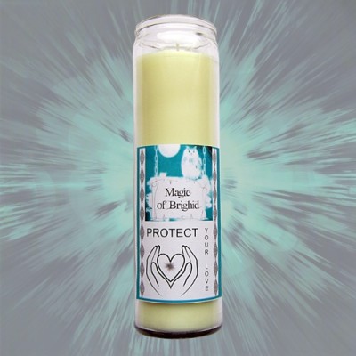 Magic of Brighid Glass Candle Protect your Love