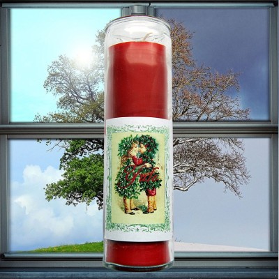 Yule Wheel of the Year Candles in glass