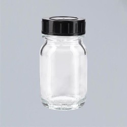 Wide neck bottles white with cap 30 ml PU