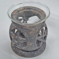 Aroma lamp, oil burner pentagram, round