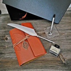 Caligraphy, quill Set with Goose Feather, Ink and Notebook