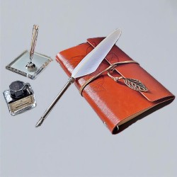Caligraphy, quill Set with Goose Feather, Ink and Notebook
