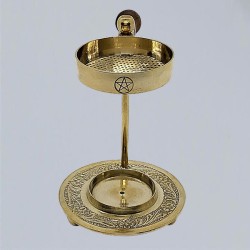 Incense Burner with Pentagram and Sieve made of Brass