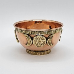 Incense burner copper bowl Triple Moon, small