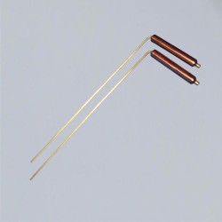 Dowsing rod made of brass with copper handle