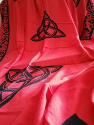 Cloth with Celtic Pattern and Triquetta Red