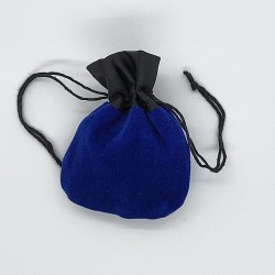 Sac en velours bleu petit