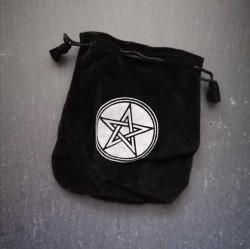 Velvet bag black with pentagram