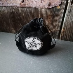 Velvet bag black with pentagram
