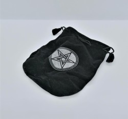 Velvet bag black with pentagram