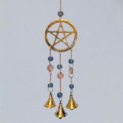 Windchime pentagram made ​​of brass